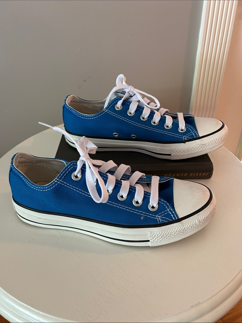 Converse Blue Low-Top Canvas Sneakers with White Accents
